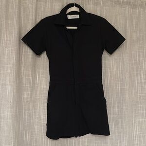 Black Short Sleeve Romper